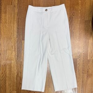 Ann Taylor White Wide Crop Leg Pants